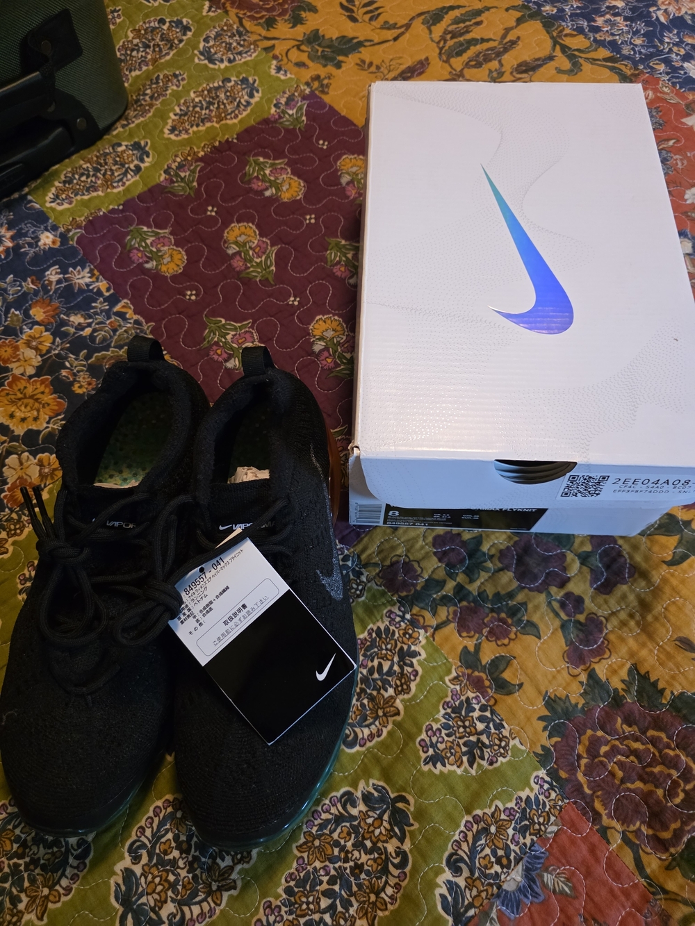 Unisex Nike Vapormax Black Knit Sneakers with Smoke-Tinted Sole